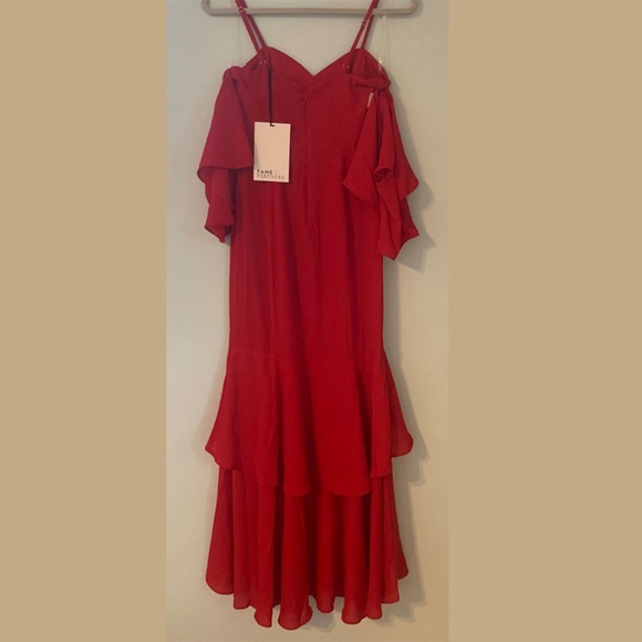 NWT Fame and Partners The Denby Gown in Cherry Red - Picture 3 of 9